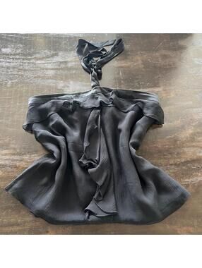 100% silk halter backless top from banana republic